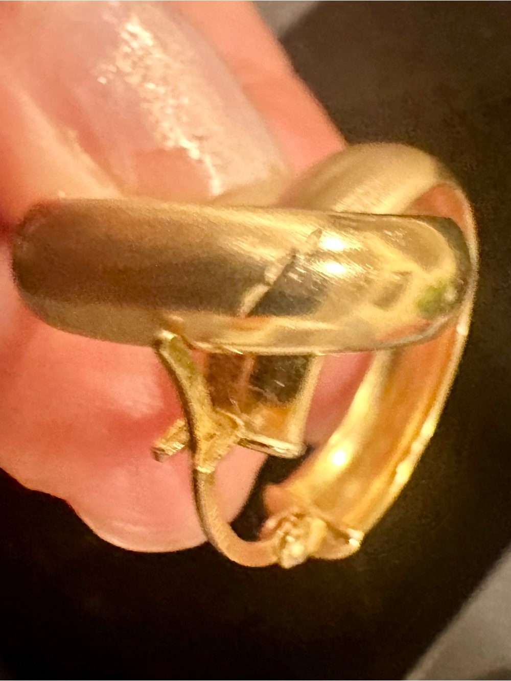 THICK WIDE 10K Solid Gold Hoop Earrings solid 10K thick hoops hoop earrings - Picture 8 of 11